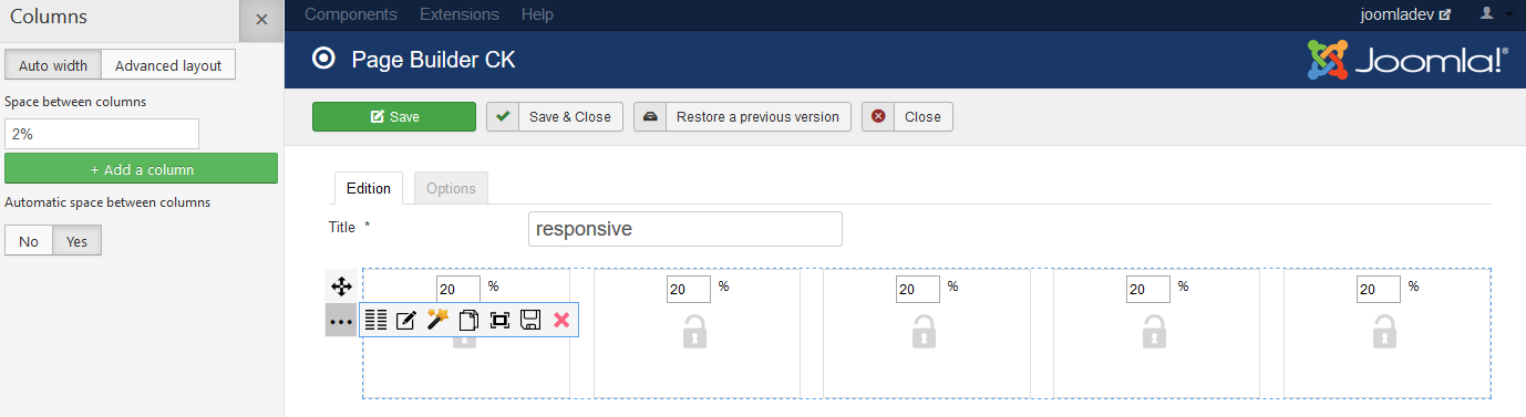 Custom Columns Width In Responsive Mode Joomlack Extensions Et Tutoriels Joomla